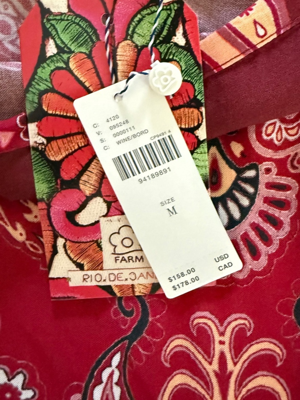 NWT Farm Rio Satin Slip A-Line Paisley Scarf Print Midi Skirt Medium - Picture 5 of 8